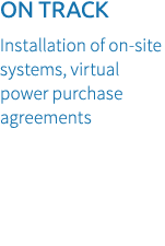 ON TRACK Installation of on site systems, virtual power purchase agreements 